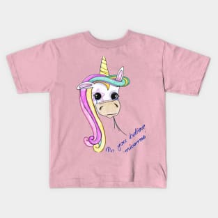 Believe in unicorns magic cute rainbow pony Kids T-Shirt